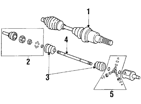 1988 Oldsmobile Cutlass Ciera Axle Assembly, Passenger Side Diagram for 26003280