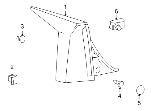 2008 Cadillac XLR Tail Lamp Assembly Cap Diagram for 10344188