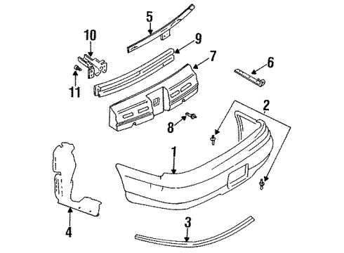 1996 Chevy Monte Carlo Bumper & Components - Rear Diagram