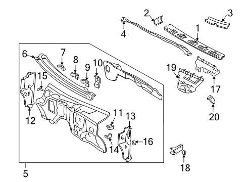 2002 Chevy S10 Cab Cowl Diagram
