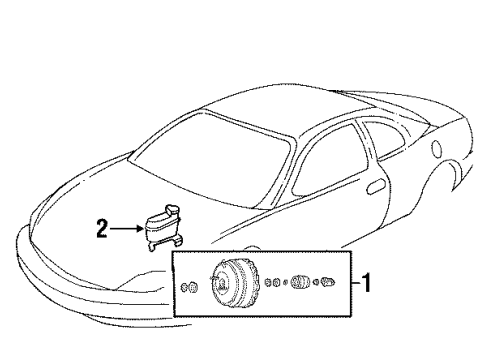 1995 Oldsmobile Aurora Brake Booster Diagram for 18029975