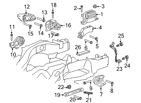 Motor Mount Bolt Diagram for 11570514