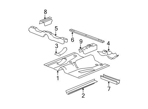 2006 Chevy HHR Floor & Rails Diagram