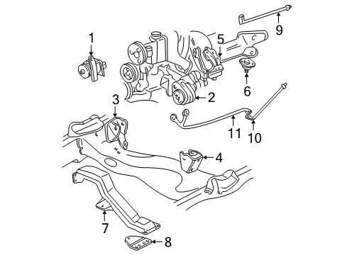 1994 Chevy S10 Engine & Trans Mounting Diagram