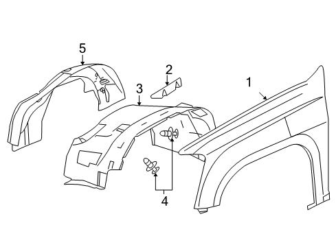 2005 Chevy Colorado Fender & Components Diagram