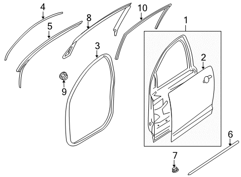 2008 Pontiac G8 Upper Weatherstrip Diagram for 92256496