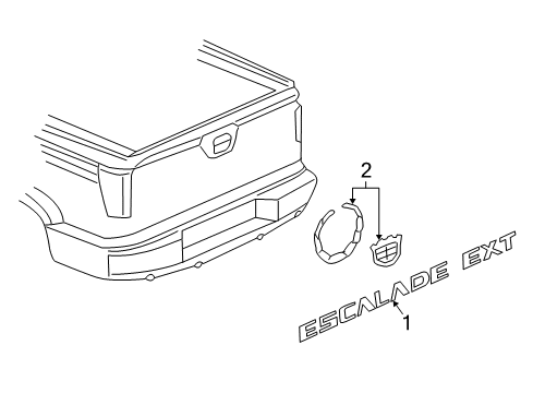 2013 Cadillac Escalade EXT Exterior Trim - Tail Gate Diagram