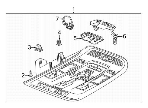 2025 Cadillac Escalade ESV Console Assembly-Roof *Jet Black Diagram for 87863074