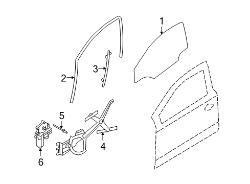 2008 Saturn Astra Glass - Door Diagram