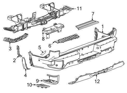 2024 GMC Sierra EV Bumper & Components - Rear Diagram