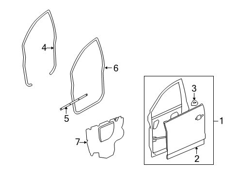 2010 Saturn Vue Door Weatherstrip Diagram for 95441617