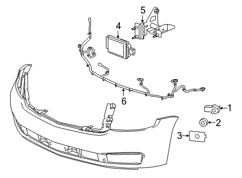 2019 Chevy Suburban Bumper & Components - Front Diagram