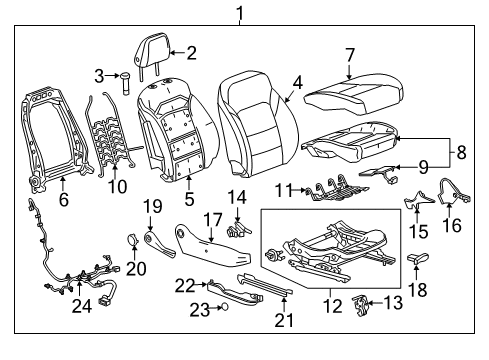 2021 GMC Acadia Adjust Handle, Jet Black, Passenger Side Diagram for 84203830