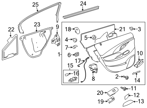 2010 Buick LaCrosse Interior Trim - Rear Door Diagram