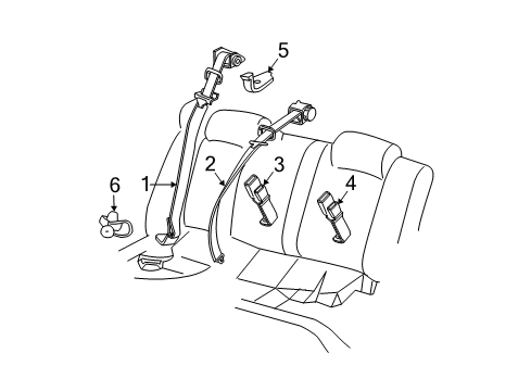 2006 Buick LaCrosse Seat Belt Anchor Diagram for 10376339