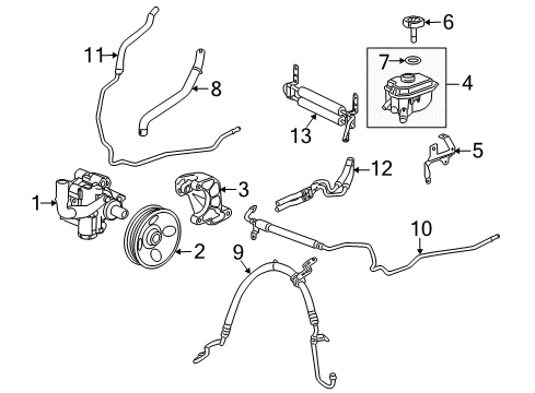 2010 Cadillac SRX Power Steering Pressure Hose Diagram for 22792605