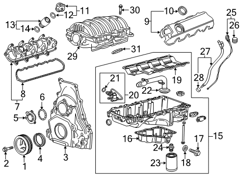 2014 Chevy Silverado 1500 Heat Shield, Passenger Side Diagram for 12703336