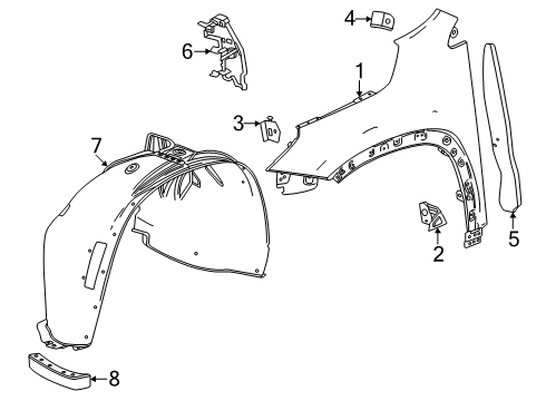 2025 Buick Enclave Fender & Components Diagram