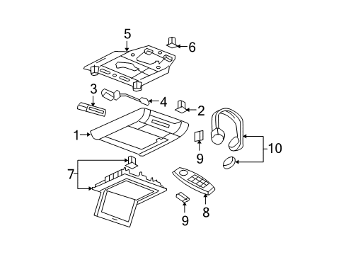 2009 Chevy Equinox Dome Lamp Switch, Gray Diagram for 15893536