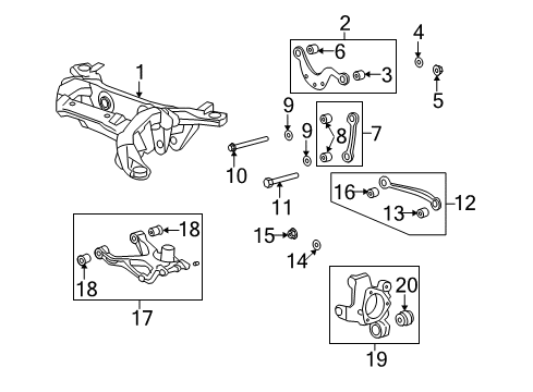 2010 Saturn Outlook Rear Suspension Components Diagram