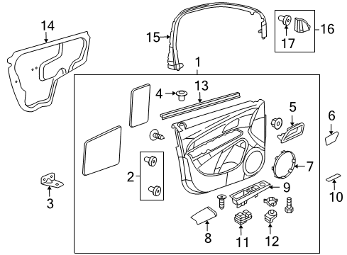 2016 Chevy Cruze Limited Interior Trim - Front Door Diagram