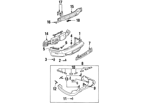 1997 Pontiac Firebird Lower Molding Rivet Diagram for 12531204