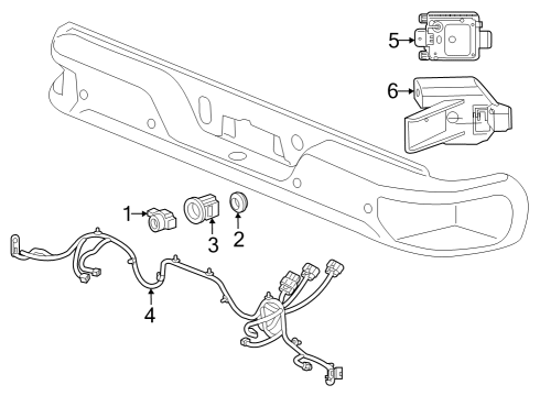 2024 Chevy Silverado 1500 Electrical Components - Rear Bumper Diagram