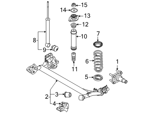 2010 Chevy Aveo Shock Mount Diagram for 96456713