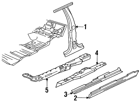 1992 Oldsmobile Custom Cruiser Center Pillar & Rocker Diagram