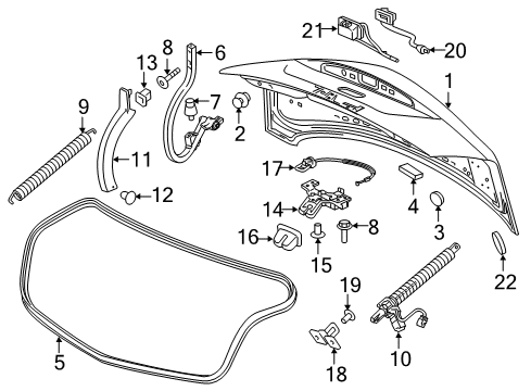 2018 Cadillac CT6 Release Switch Diagram for 23479394
