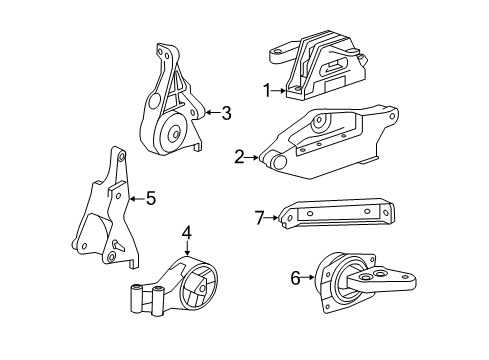 2013 Buick LaCrosse Engine & Trans Mounting Diagram