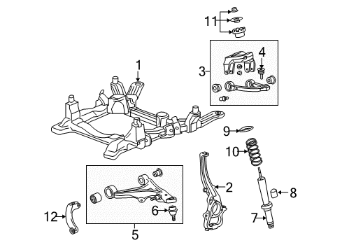 2004 Cadillac SRX Front Suspension Components Diagram