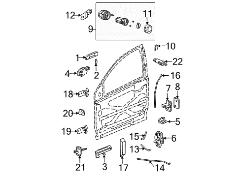 2005 Saturn Ion Anchor Plate, Front Lower Diagram for 22667601