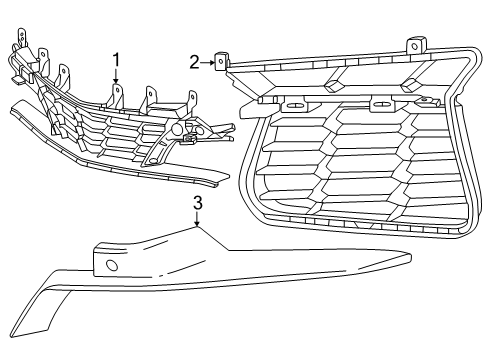 2025 Chevy Corvette Grille & Components Diagram