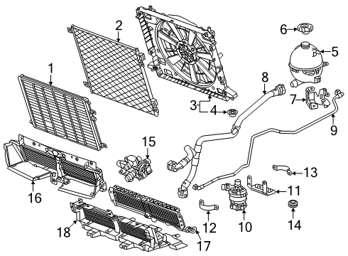 2025 Cadillac ESCALADE IQ Radiator & Components Diagram