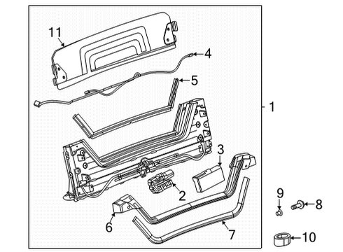 2025 Chevy Corvette Frame & Components - Convertible Top Diagram