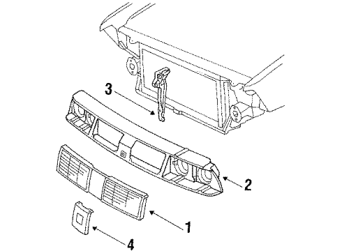 1986 Oldsmobile Delta 88 Grille Diagram for 25528288
