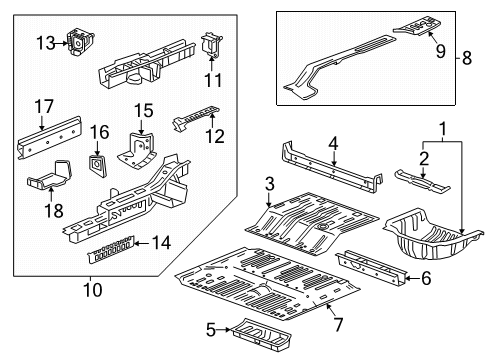 2025 GMC Acadia Panel, Rear Compartment Floor/Access Diagram for 26455146