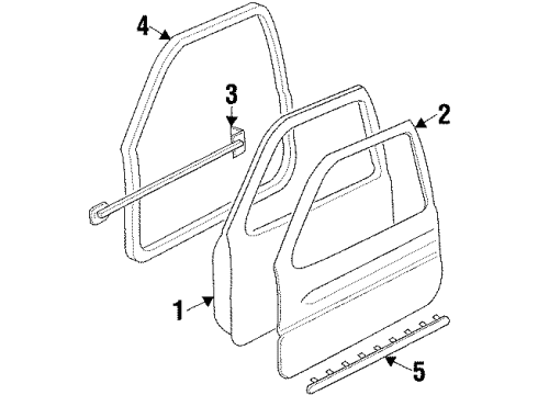 1997 Pontiac Grand Prix Door & Components Diagram