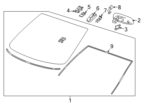 2024 Buick Envision Glass - Windshield Diagram
