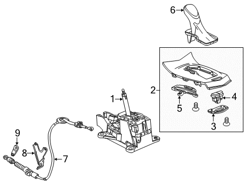 2014 Cadillac ATS Shift Knob Diagram for 22979598