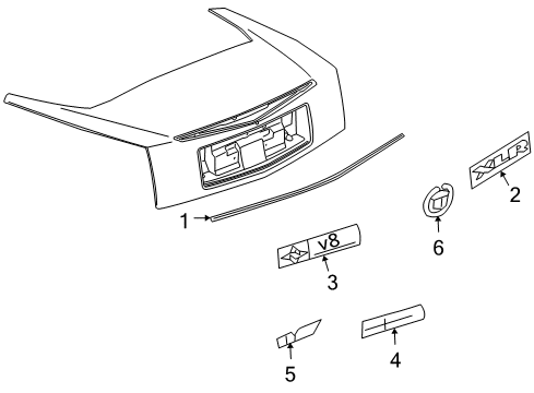 2007 Cadillac XLR Exterior Trim - Trunk Diagram