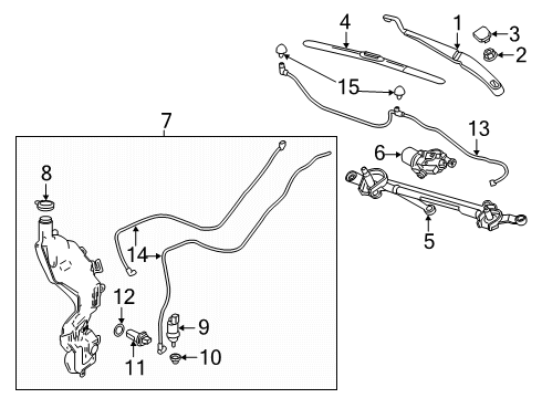 2025 GMC Acadia Washer Hose Diagram for 84348734