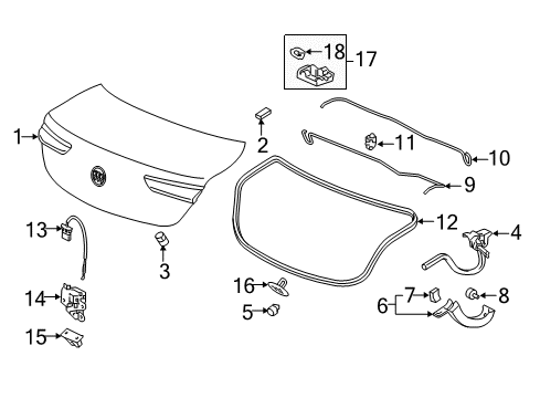 2019 Buick LaCrosse Torsion Rod Retainer Diagram for 96379720