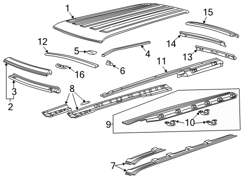 2025 Chevy Express 2500 Roof & Components Diagram