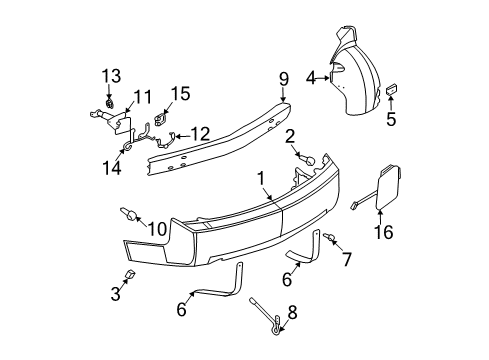 2005 Cadillac CTS Rear Insulator Diagram for 15284207