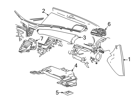 2019 Buick LaCrosse Instrument Panel Components Diagram
