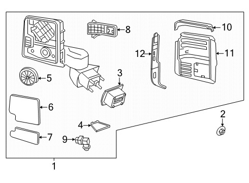 2025 Chevy Silverado 3500 HD Mirror Assembly-Outside Rear View *Black Diagram for 86824003