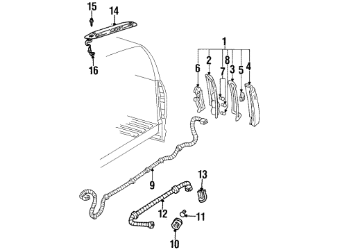 1997 Chevy C2500 Suburban High Mount Lamps Diagram