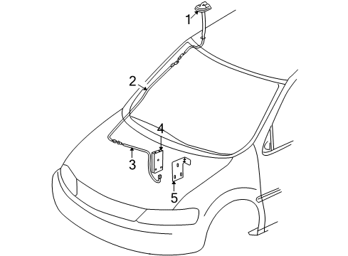 2005 Buick Terraza Antenna Assembly Diagram for 21998462